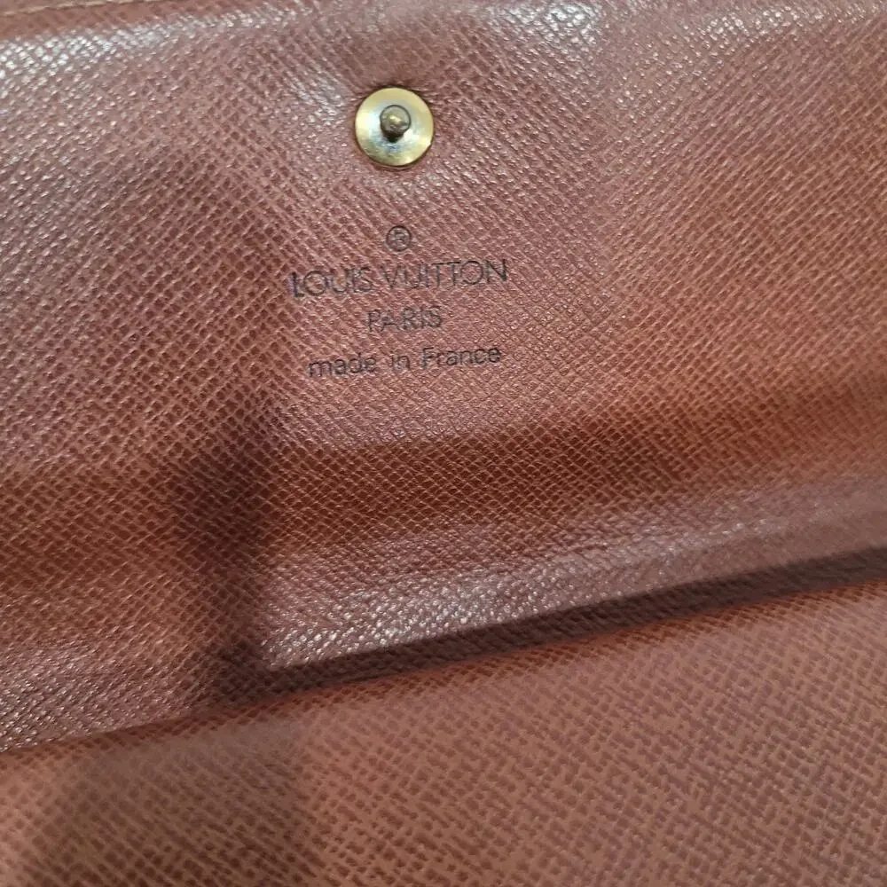 Louis‎ Vuitton Monogram Porte Tresor Long Wallet Trifold Envelope Brown Vintage
